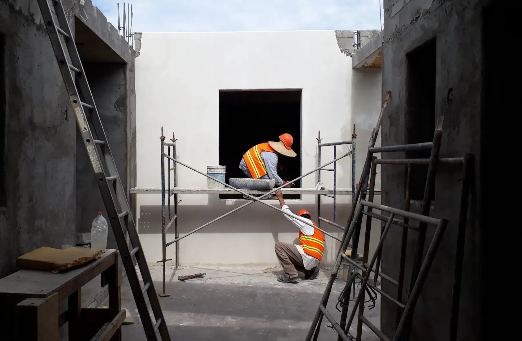 Construction crew working on site